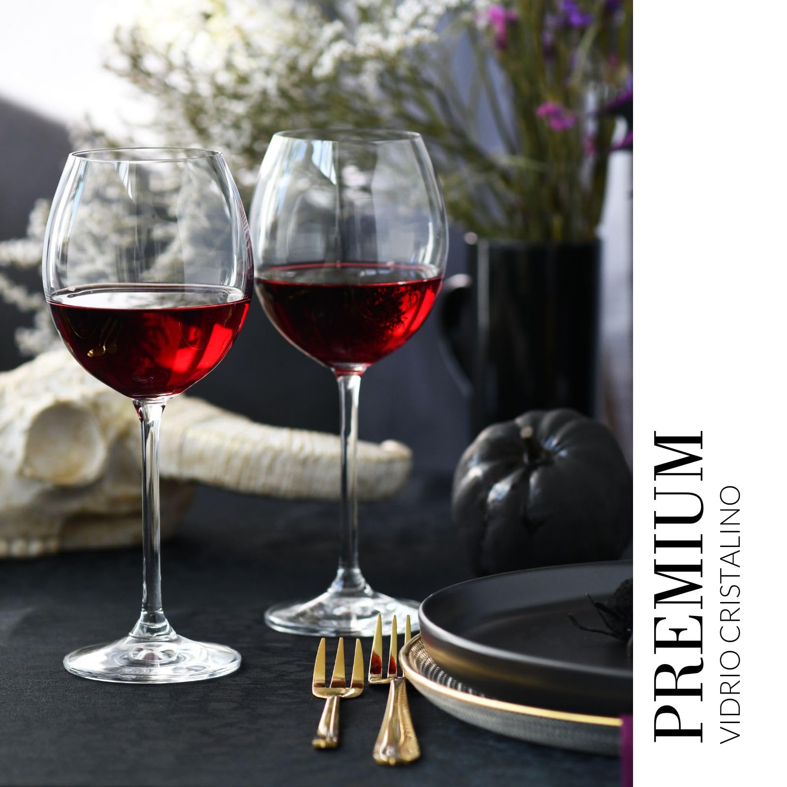 Krosno Copas de Vino Tinto Juego de 6, 380 ml, Colección Venezia | Vasos vino blanco, rosado, espumoso, cóctel, Cristal sin plomo, Apto para lavavajillas, Cristalería elegante, Idea de regalo