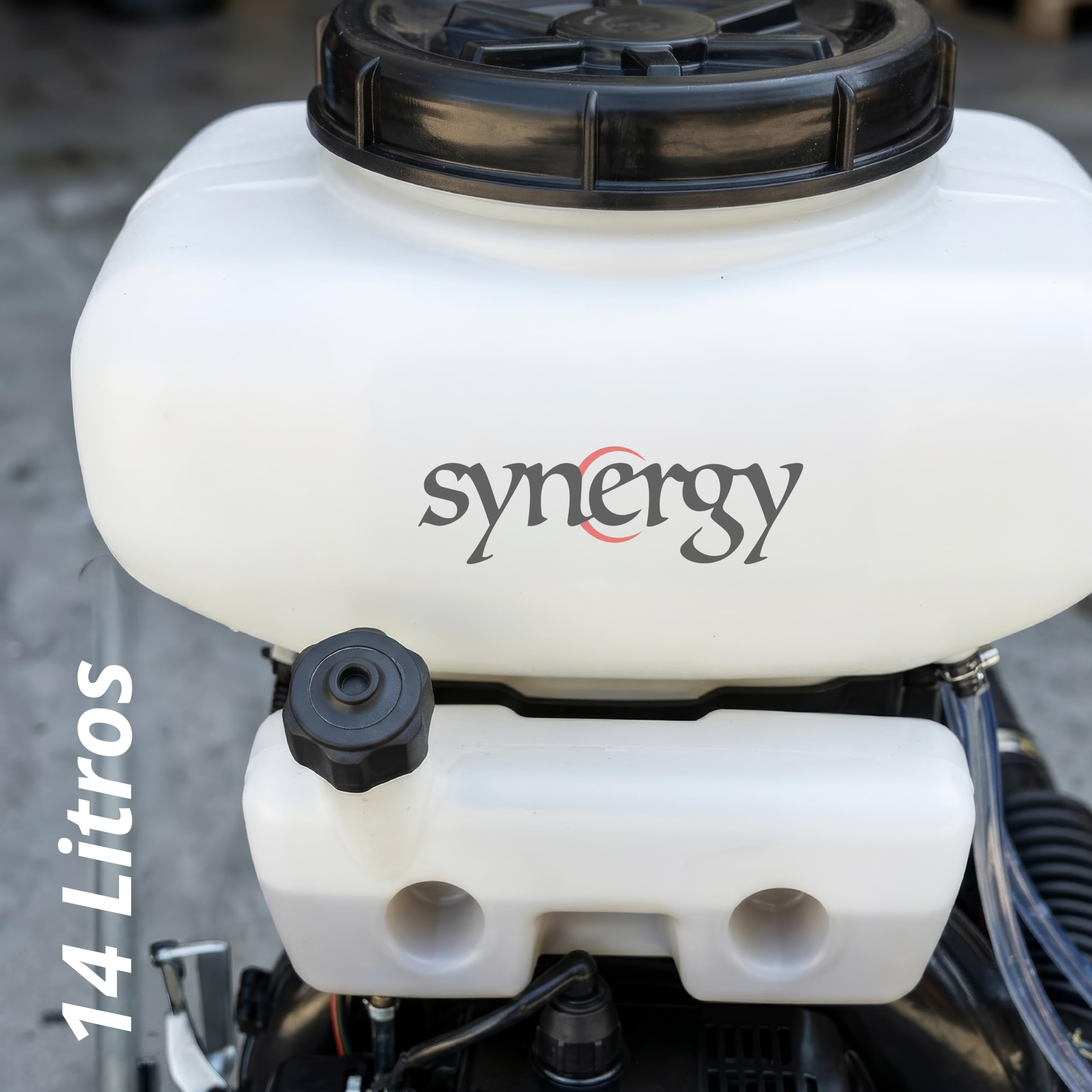 Synergy Sulfatadora de Mochila Profesional a Gasolina K-S42-42cc 2T para Líquido y Polvo, Depósito 14L, 11m de Alcance, Caudal 4L/min, Función Soplador y Mochila Ergonómica