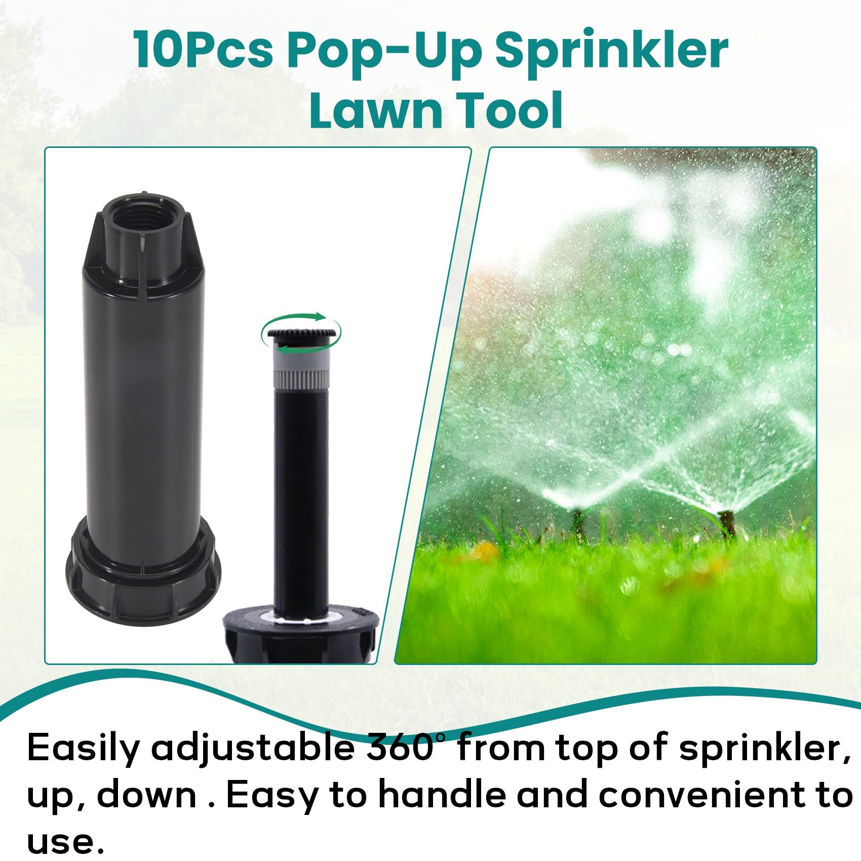 10 PièCes -Up Arroseur Outil de Pelouse TêTe de PulvéRisation pour Fournitures de Jardin éQuipement D'Irrigation à 360 DegréS Arroseur de Vitesse