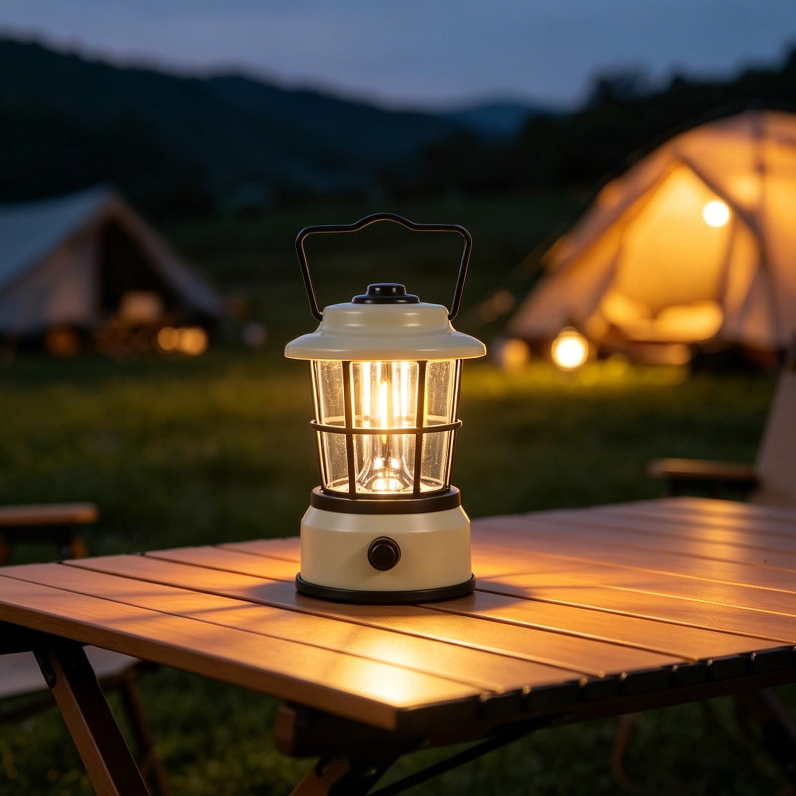 Lanterne LED rétro - Lanterne de Secours à Piles - Résistante à l'eau IPX4 - Lampe LED pour Une Utilisation intérieure et extérieure - Idéale pour Les tentes, la randonnée ou la