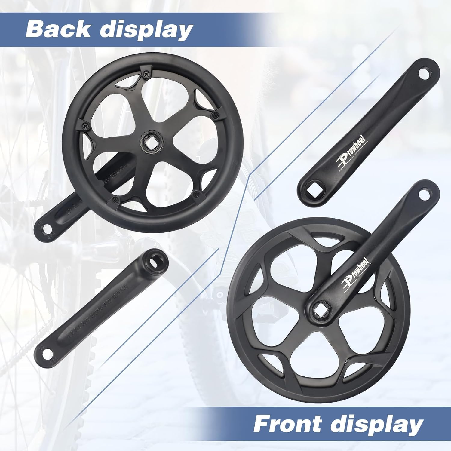 ZUKKA Prowheel - Guarnitura per bicicletta 46T, in lega di alluminio da 170 mm, per bicicletta singola e 6/7/8 velocità, per bicicletta elettrica