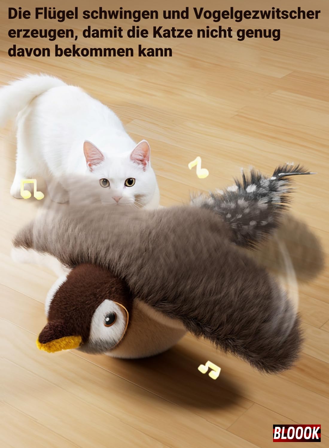 Fliegendes Vogel Katzenspielzeug - Realistisch Mit Zwitschergeräuschen