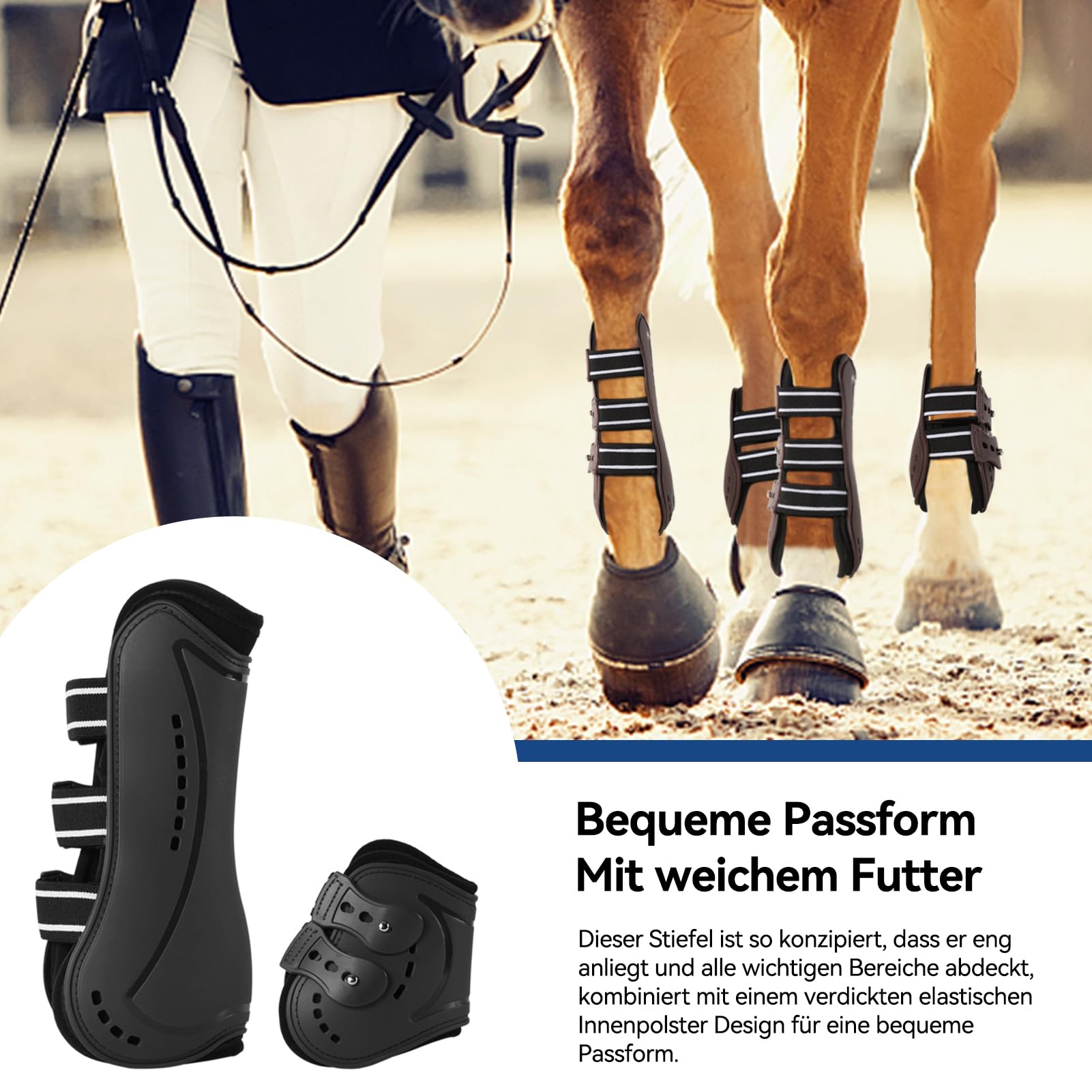 KAKAKE Protège-boulets De Cheval, Guêtres Respirantes Pour Cheval, Bande élastique Jacquard Résistante Aux Chocs, Blanche, Légère, évacuant L'humidité Pour L'équipement Du Cheval(L