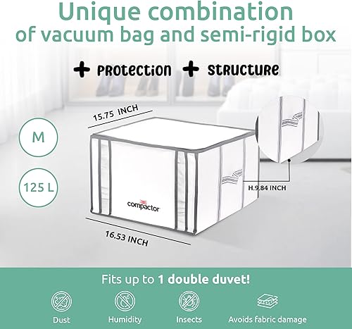 Miniatura 3 de Compactor Bolsa de almacenamiento al vacío M  Polipropileno + nailon  Bolsas de almacenamiento al vacío ahorradoras de espacio para ropa, edredones