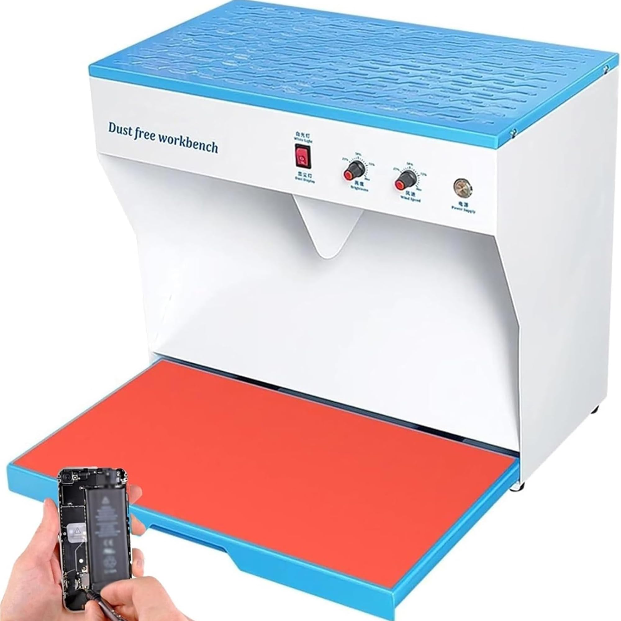 Cabina De Flujo Laminar Vertical, Estación De Trabajo con Filtro Hepa para Un Entorno Libre De Polvo, Ideal para Reparación De Electrónica, Laboratorios Y Talleres