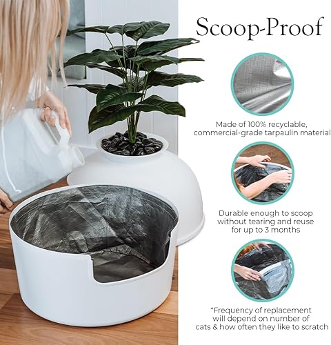 Miniatura 5 de Reusable Litter Box Liners by Bundle & Bliss, 3-Pack - Easy to Clean, Non-Slip Litter Liners For Secret Litter Box - Durable Design, Waterproof,