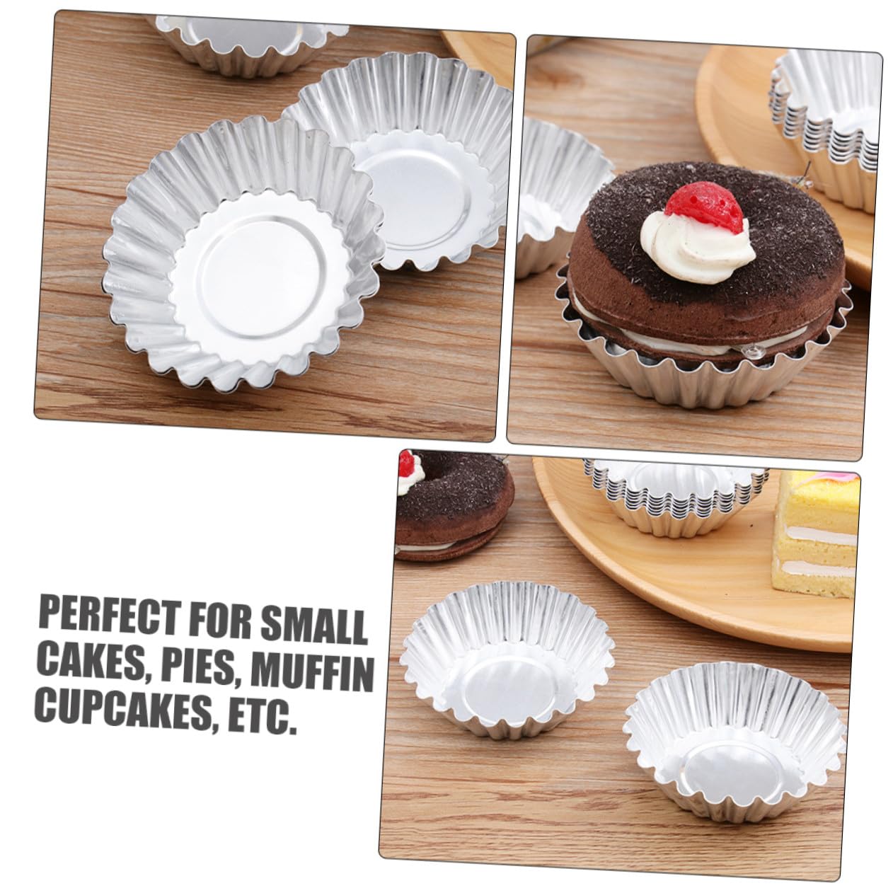 Gadpiparty 100pièces Moules à Cupcakes et Tartelettes Alliage Aluminium Caissettes de Cuisson pour Muffins et Gâteaux