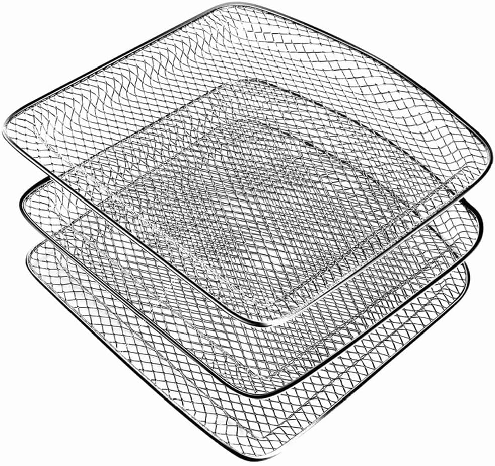 Air Fryer Accessories Air Flow Racks Oven Dehydrator Racks Fruits Meats (Color : Silver, Size : As shown) (Silver As shown)