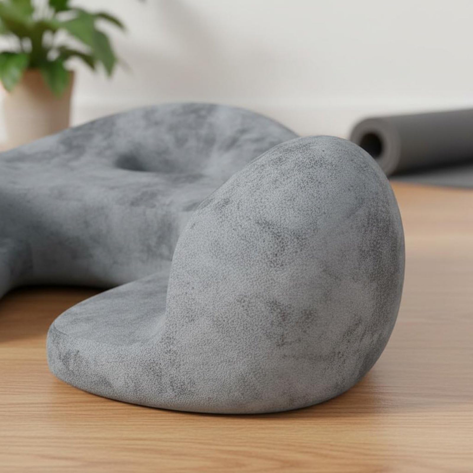 Cuscino da Meditazione Cuscino da Pavimento Seduta da Terra Guanciale Ergonomico con Forma Sagomata per Sedere a Gambe Incrociate O in Ginocchio con
