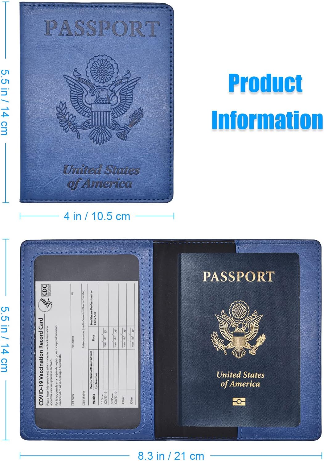  | 4 Pack Wildox Passport Holder Cover, PU Leather Passport and Vaccine Card Holder, Waterproof Passport Holder With Vaccine Card Slot, Passport Holder for Women Men Family | Passport Covers