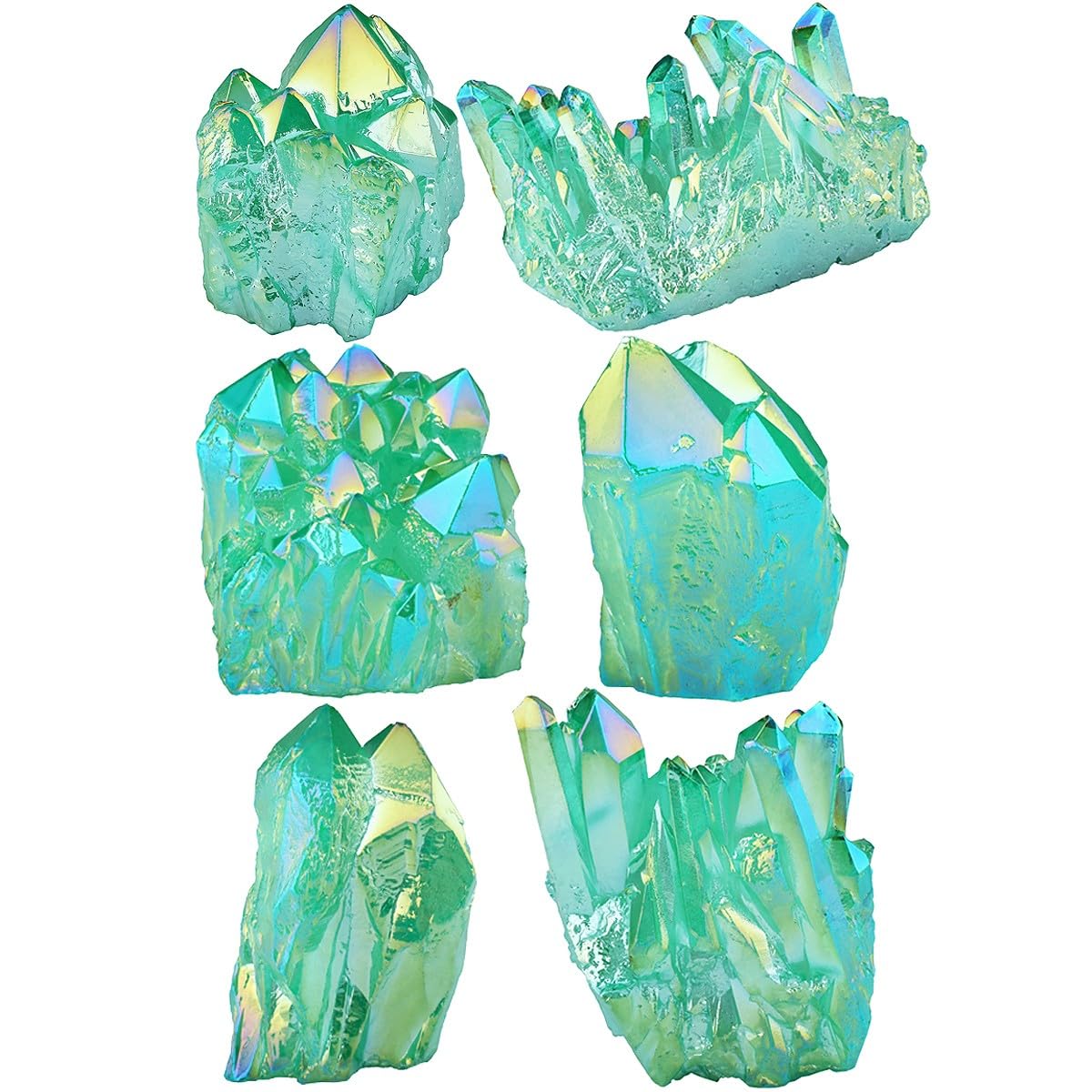 KYEYGWO Rock Crystal Cluster Quartz Stone,Titanium Coated Natural Drusy Crystal Geode Raw Stone Mineral Rough Gemstone Reiki Feng Shui Stone Decor - Image 3