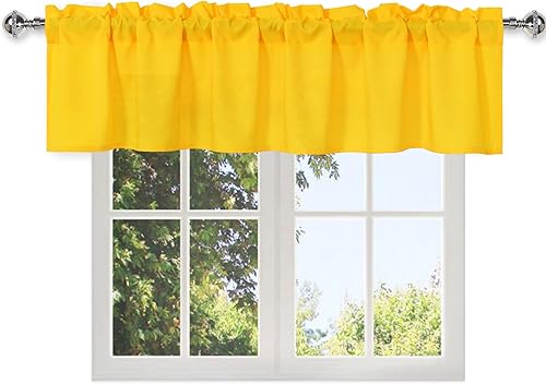 Miniatura 8 de DWCN Cenefa amarilla para ventanas de cocina, cortina de ventana de sótano, 1 panel, 60 x 18 pulgadas, color amarillo