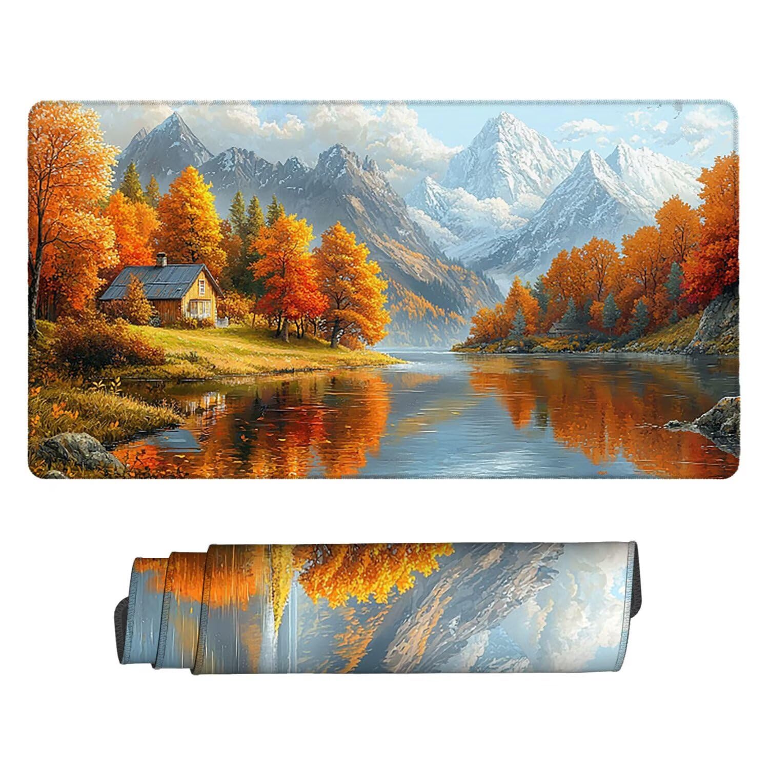 Podkładka pod mysz dla graczy XXL 1600 x 800 mm - duża podkładka pod mysz biurową - poprawia szybkość i precyzję - stabilne trzymanie, zmywalna, do akcesoriów biurowych (woda górska) G-781