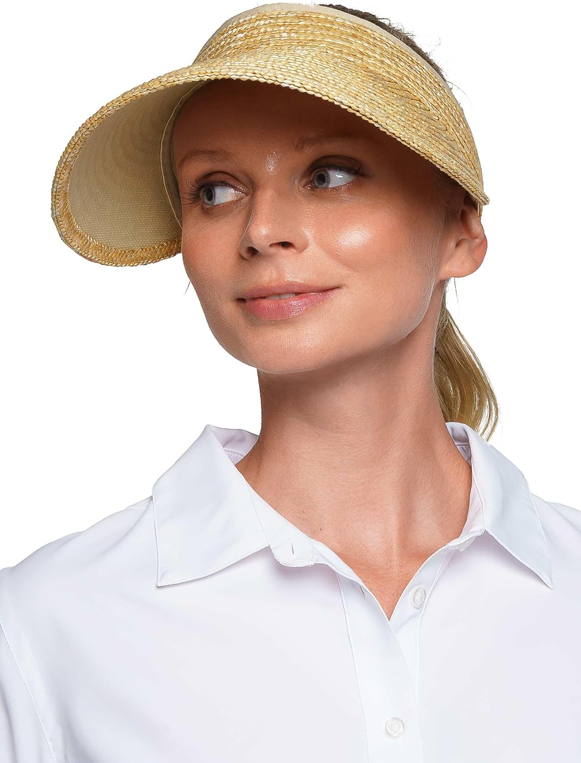 Women's Wheat Straw Visor - UPF 50+ Sun Protection - Carmen