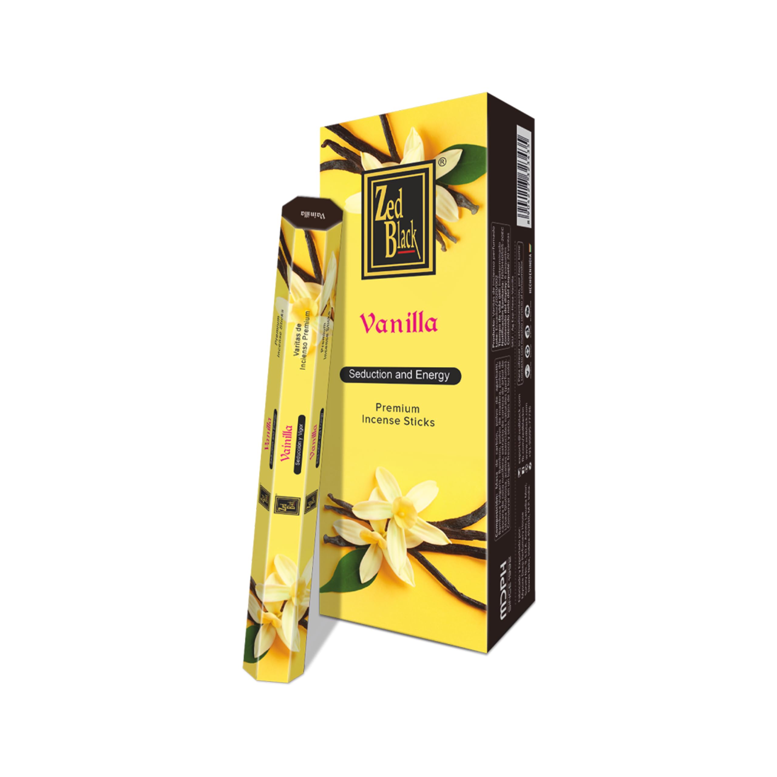 ZED BLACK Z019 Vanilla Incense Sticks, 20 Sticks x 6 Packs