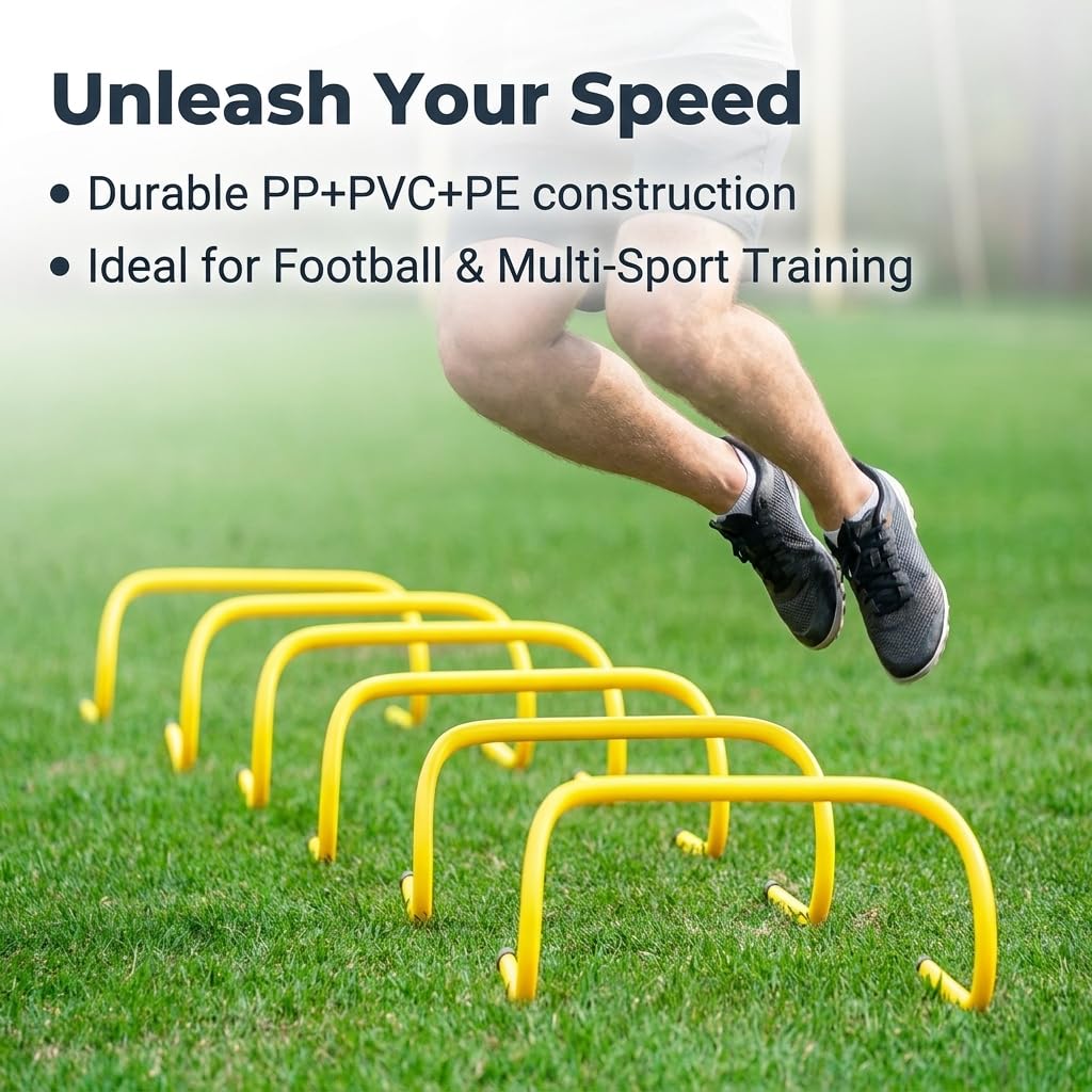 Fussball Trainingszubehör Koordinationsleiter, Agility Set mit Markierungen & Widerstandsschirm, PVC, Gelb, für Sportler