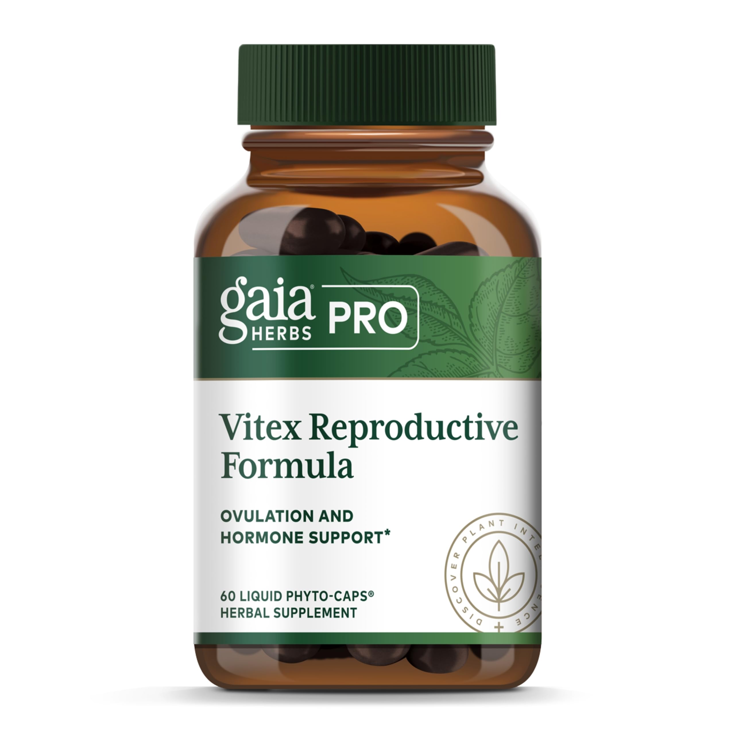 Vitex Reproductive Formula - Aids Healthy Ovulation & Reproductive Function* - Supplement with Chaste Tree Berry, Dandelion Root & Ginger Root - 60 Liquid Phyto-Caps (30 Servings)