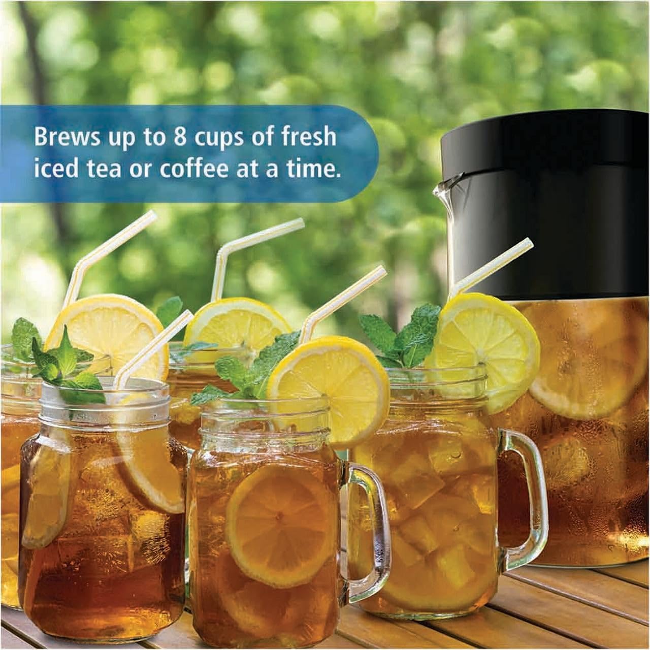 2-Quart Iced Tea And Iced Coffee Maker, 8-Cup - Removable Steeping Basket, For Extra Brewing Convenience, Auto-shut Off Feature For Added Safety