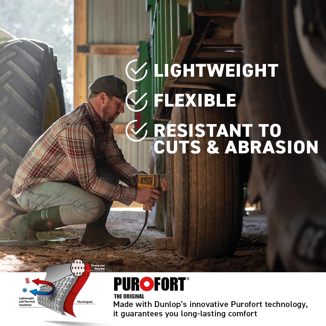 DUNLOP Purofort FieldPRO - Work boots for Men & Women - Waterproof Safety boots with Soft Toe - Chemical and Slip Resistant - Green/Black - Size 3-14 - Image 3