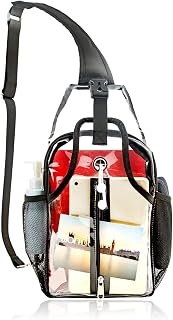 Clear Backpack Stadium Approved Clear Mini Backpack, Clear Sling Bag Clear Purses for Stadium 12x6x12