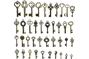 40 Pieces Vintage Key Charms Brimming with Antiquated Allure