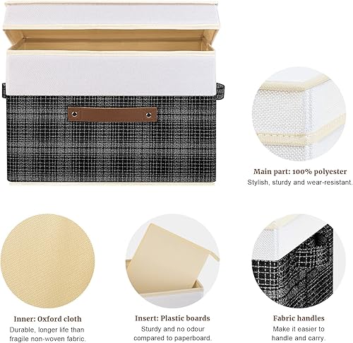 Miniatura 72 de TYEERS Cajas de almacenamiento plegables, contenedores de almacenamiento de tela lavable con tapas, 14.9 x 9.8 x 9.8 pulgadas, paquete de 2, gris