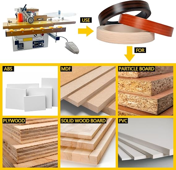 Portable Woodwork Edge Bander Banding Machine,Automatic Tape Breaking Adjustable Speed Edge Banding Machine Curve Straight Edge Bander Control With Microcomputer Intelligent Temperature