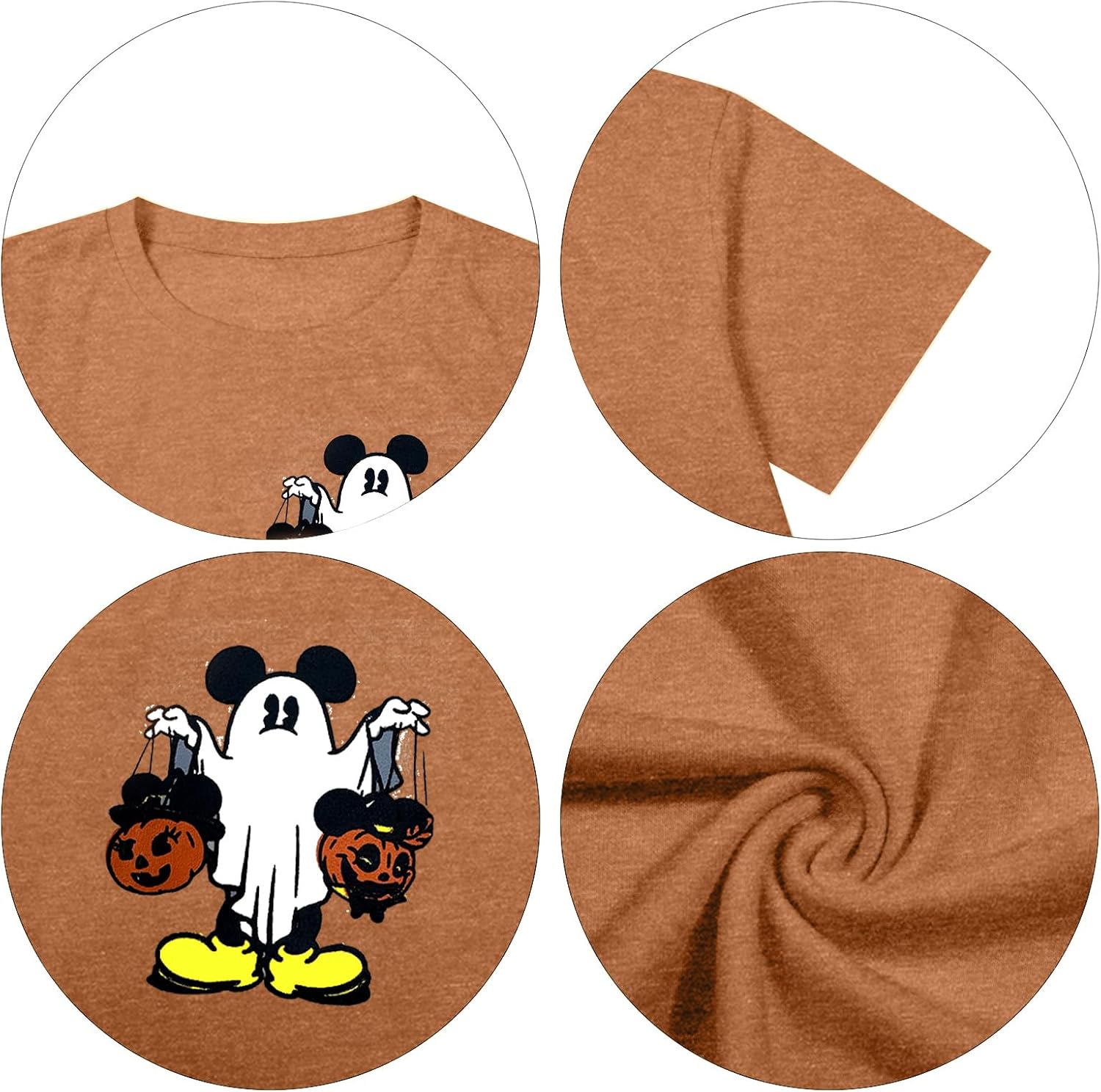 Halloween Shirts for Women Magic Spooky Season Tshirt Cute Halloween Ghost Tee Fall Casual Short Sleeve Tops Brown - Image 6