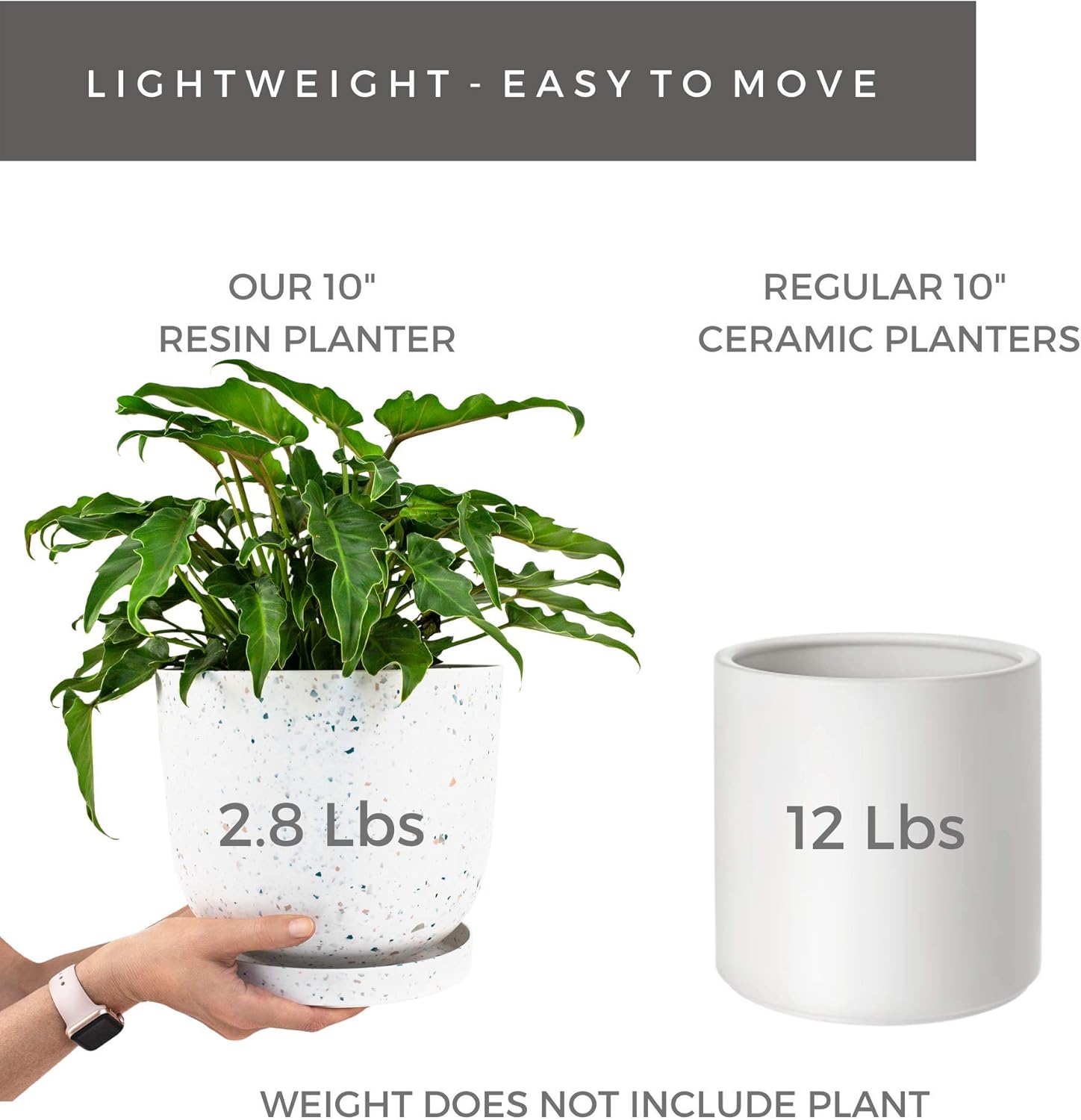 picture 9 Inch Planter Pot With Drainage aubury white indoor plant pots 9 and 10 inch planters with drainage sturdy and strong designer flower pot set with saucers suited for medium to