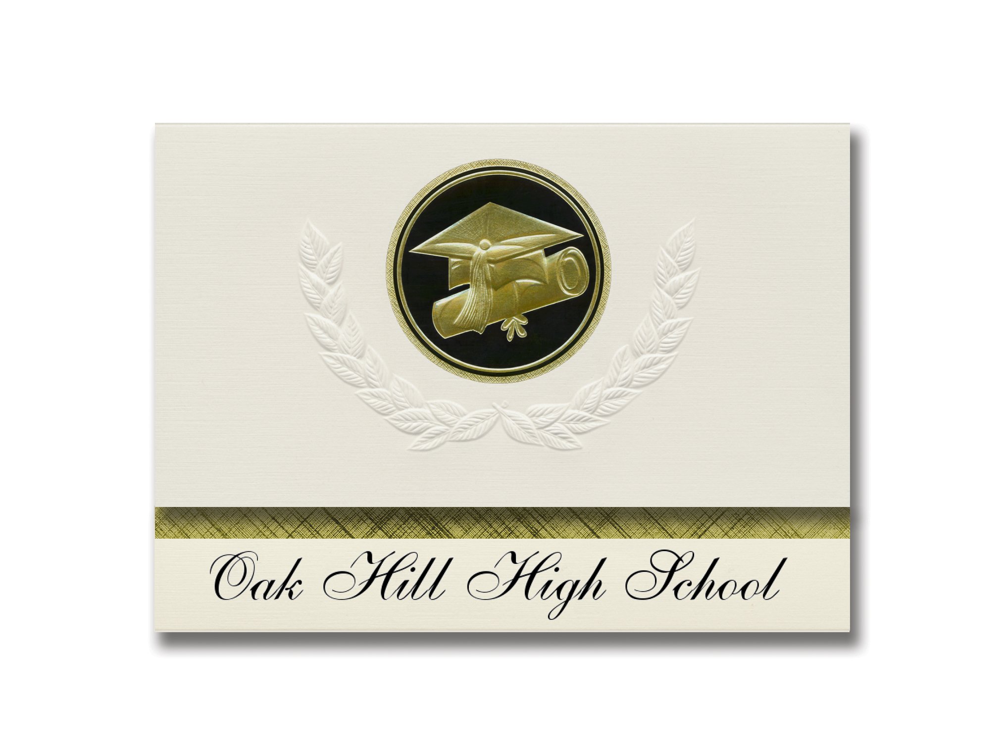 Signature Announcements Oak Hill High School (Sabattus, ME) Graduation Announcements, Presidential style, Basic package of 25 Cap & Diploma Seal. Black & Gold.