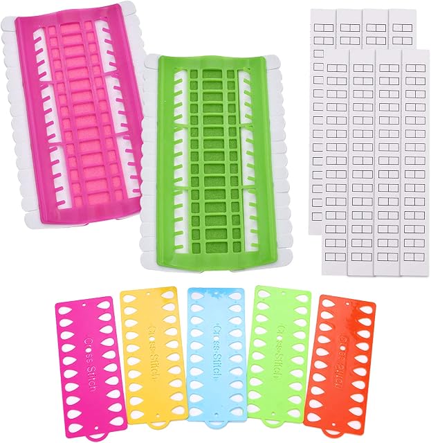 7 Pack Plastic Board Cross Stitch Row Line Tools, Thread Organizers Sewing Tool Embroidery Needlework