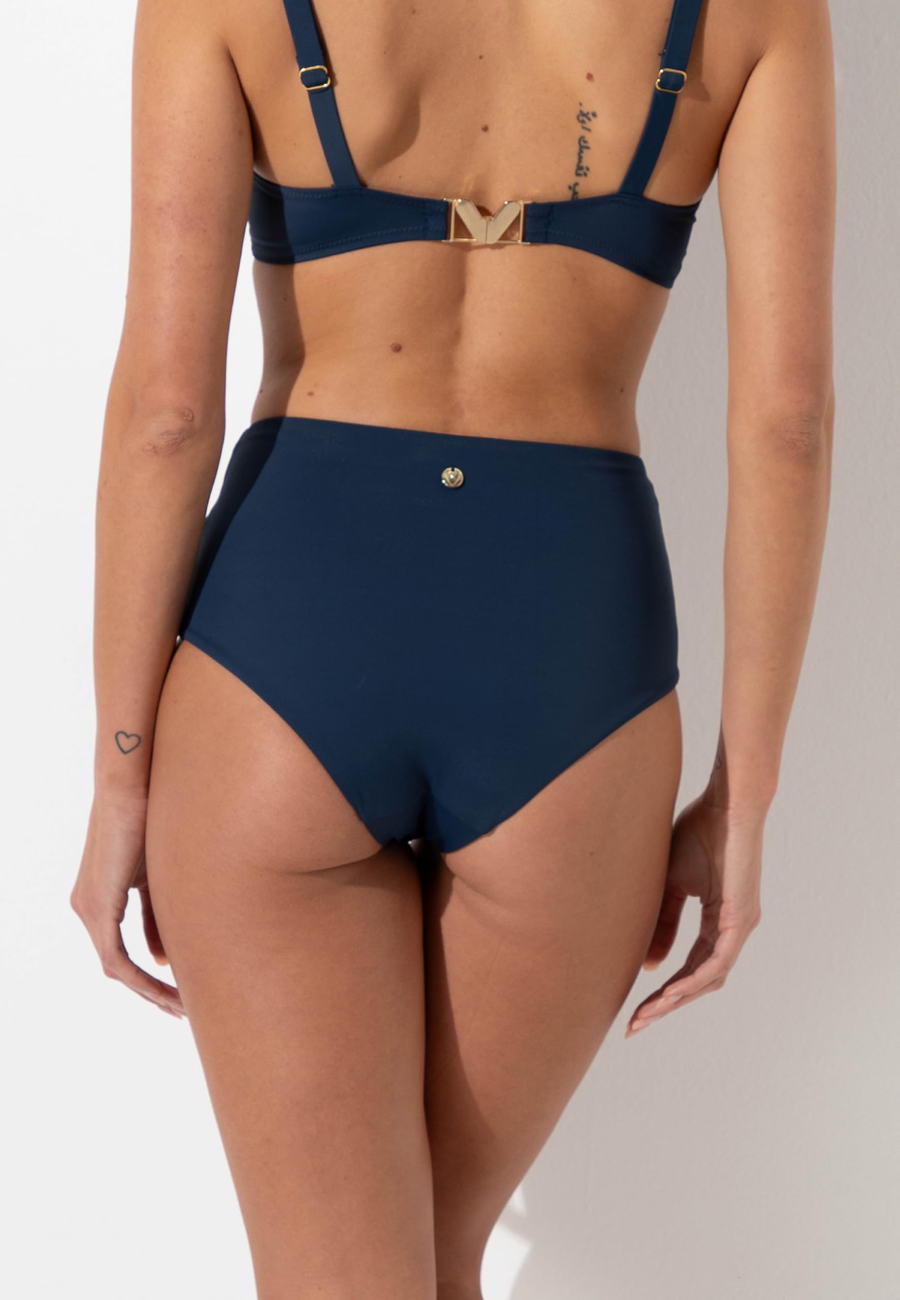 Lovable Parte Bassa del Costume | Slip Modellante a Vita Alta | Microfibra Effetto Shape | Rephined Shaping Micro Donna, Blu Scuro 4 - L