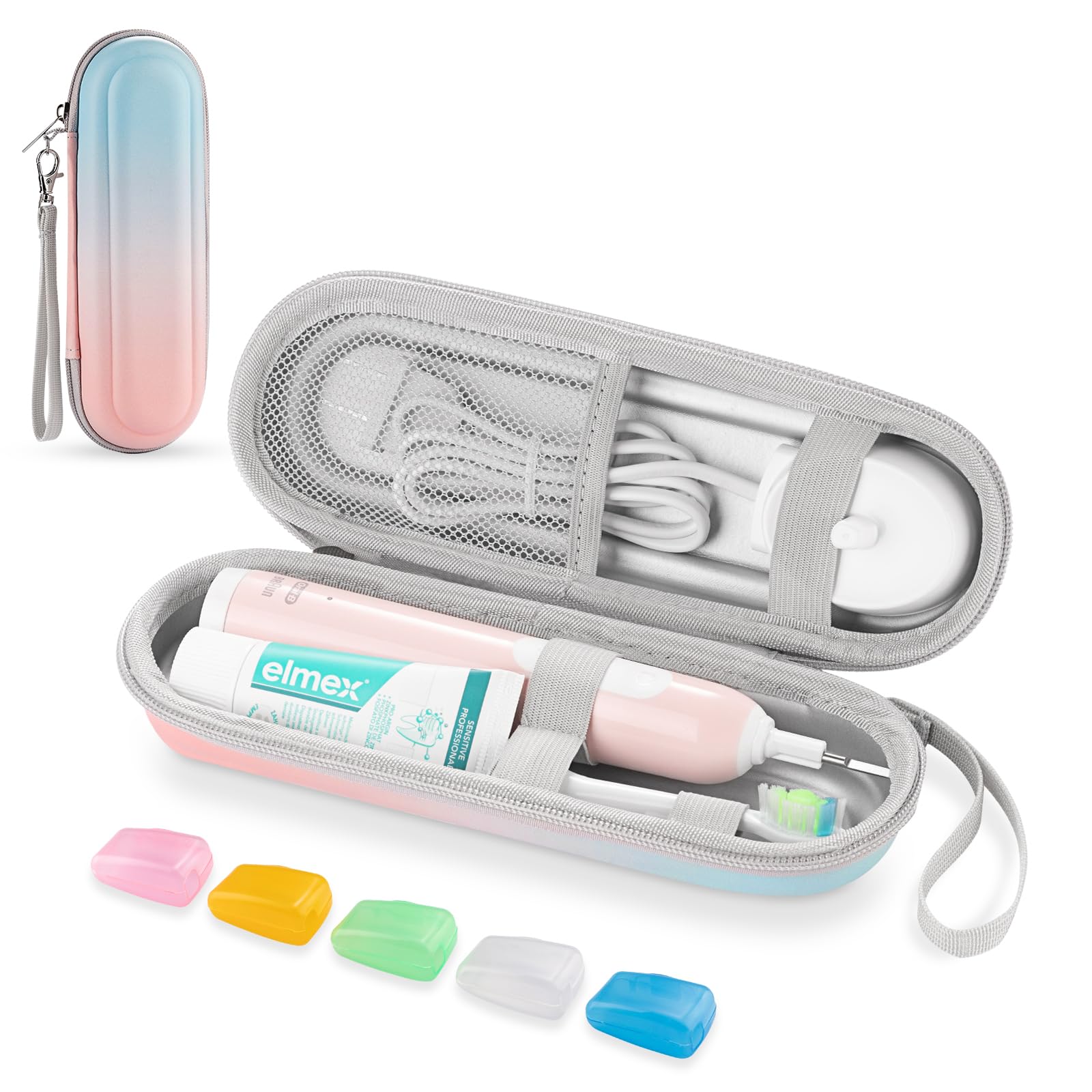 Estuche de viaje para cepillo de dientes eléctrico Oral B/Oral-B Pro 1000 1500 5000 7000 y Philips Sonicare 4100 1100 5300 5100 6100/iO, bolsa protectora rígida de almacenamiento (funda degradada con