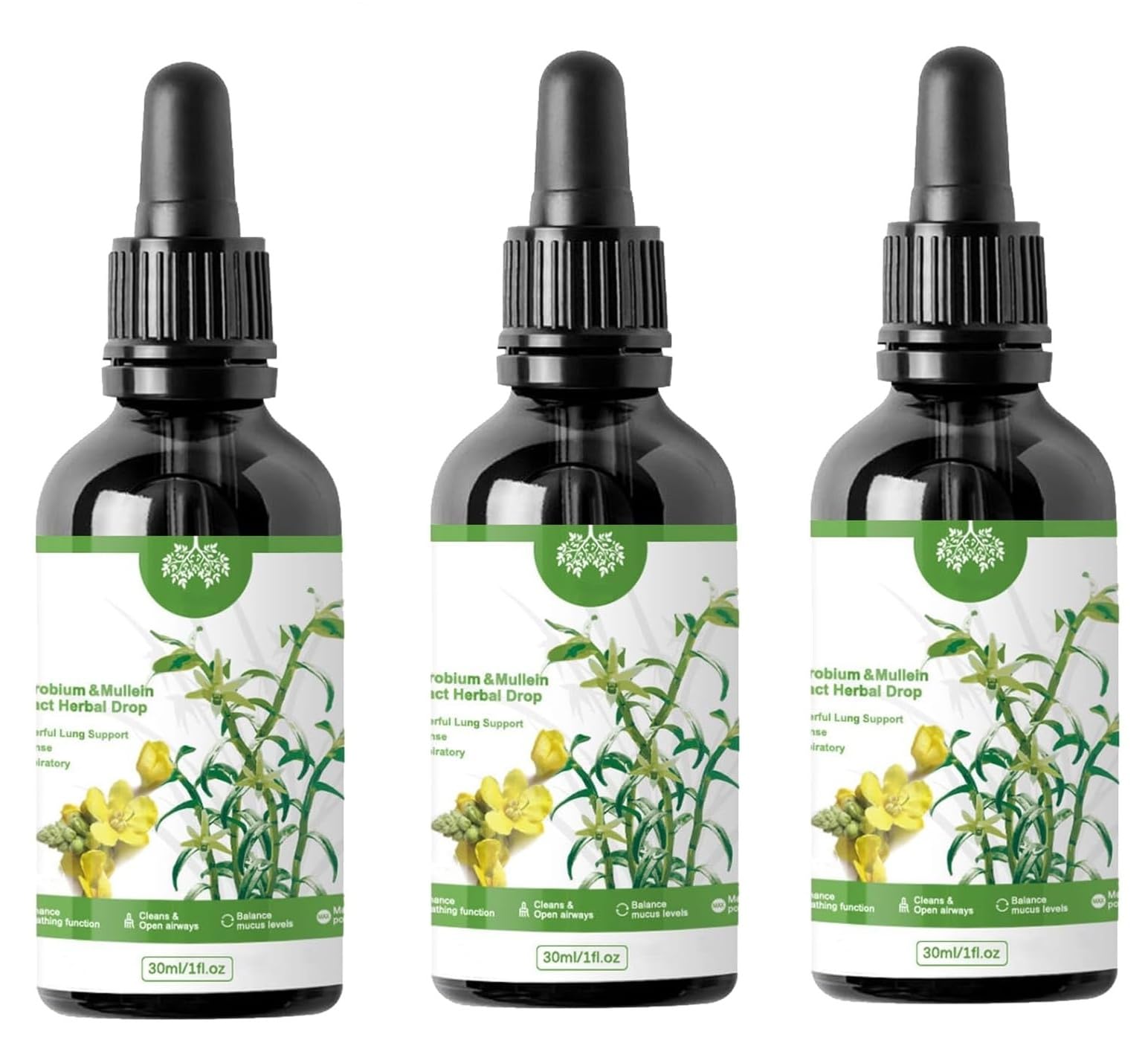 Potente pulizia polmonare,Gocce di estratto di verbasco,Essenza di erbe polmonari,Essenza di salute polmonare erba,Pulizia e protezione respiratoria,Potente pulizia dei polmoni 3PC