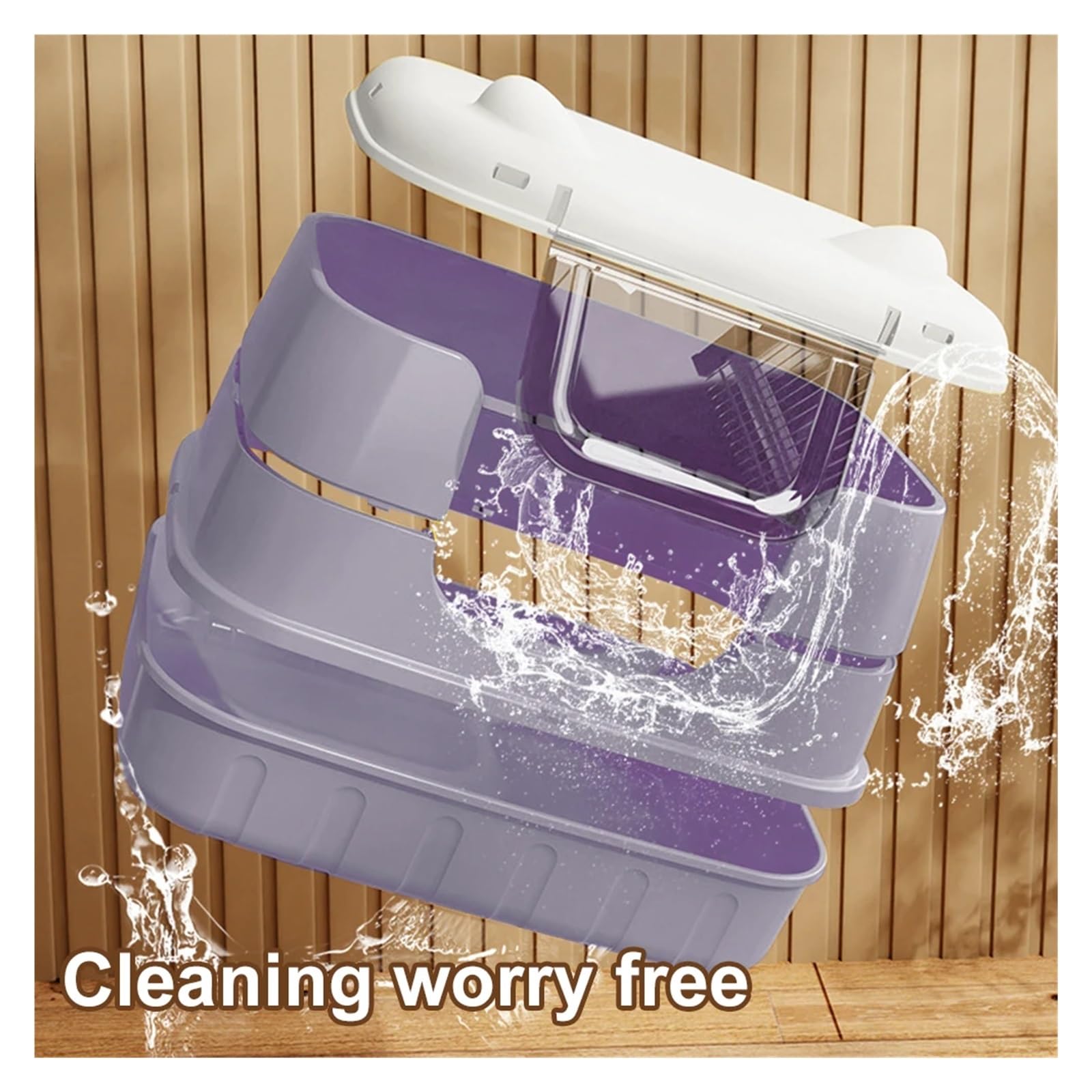 Para varios gatos, control de olores Caja de arena for gatos Caja de arena for gatos completamente cerrada Inodoro for gatos con aislamiento de olores y antisalpicaduras Caja de arena for gatos extrag