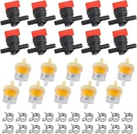 wyevee 10PCS 1/4" Inline Fuel Filter Shut Off Valve Clamps Kit for Mowers Generators - Replaces Briggs 494768 697947 698183