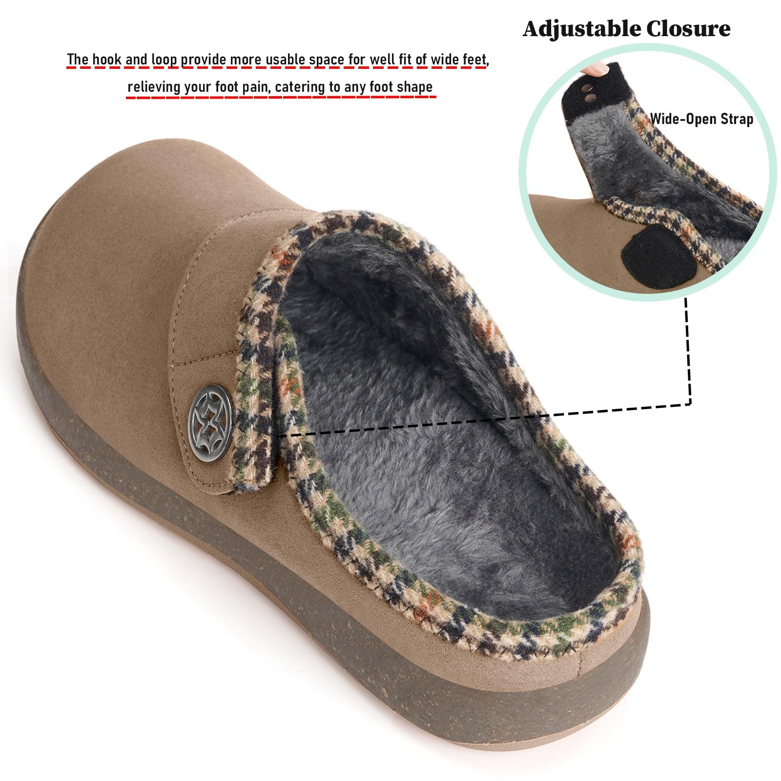 Intini Zoccoli Donna Pantofole per casa Invernali Calde Ciabatte Uomo Sabot Imbottiti Scarpe da Giardino Pantofola Inverno Antiscivolo 36-46EU