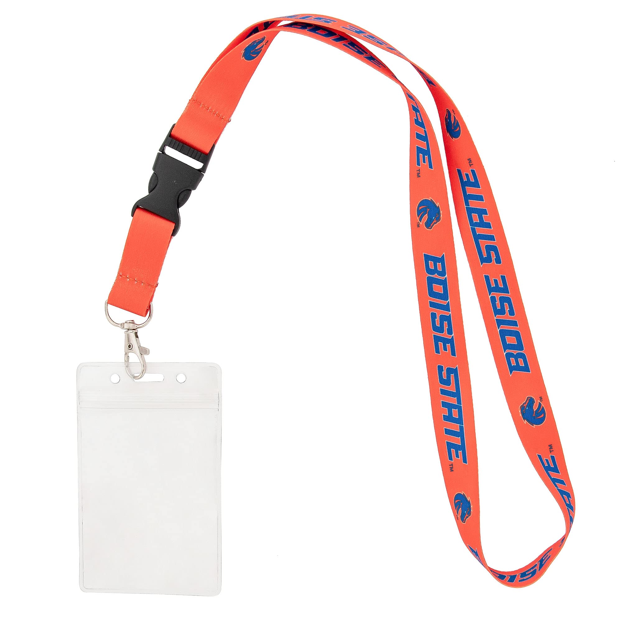 Desert Cactus Boise State University Lanyard Keychain Car Keys College ID Badge Holder Breakaway Snap Buckle (Orange with Pouch)