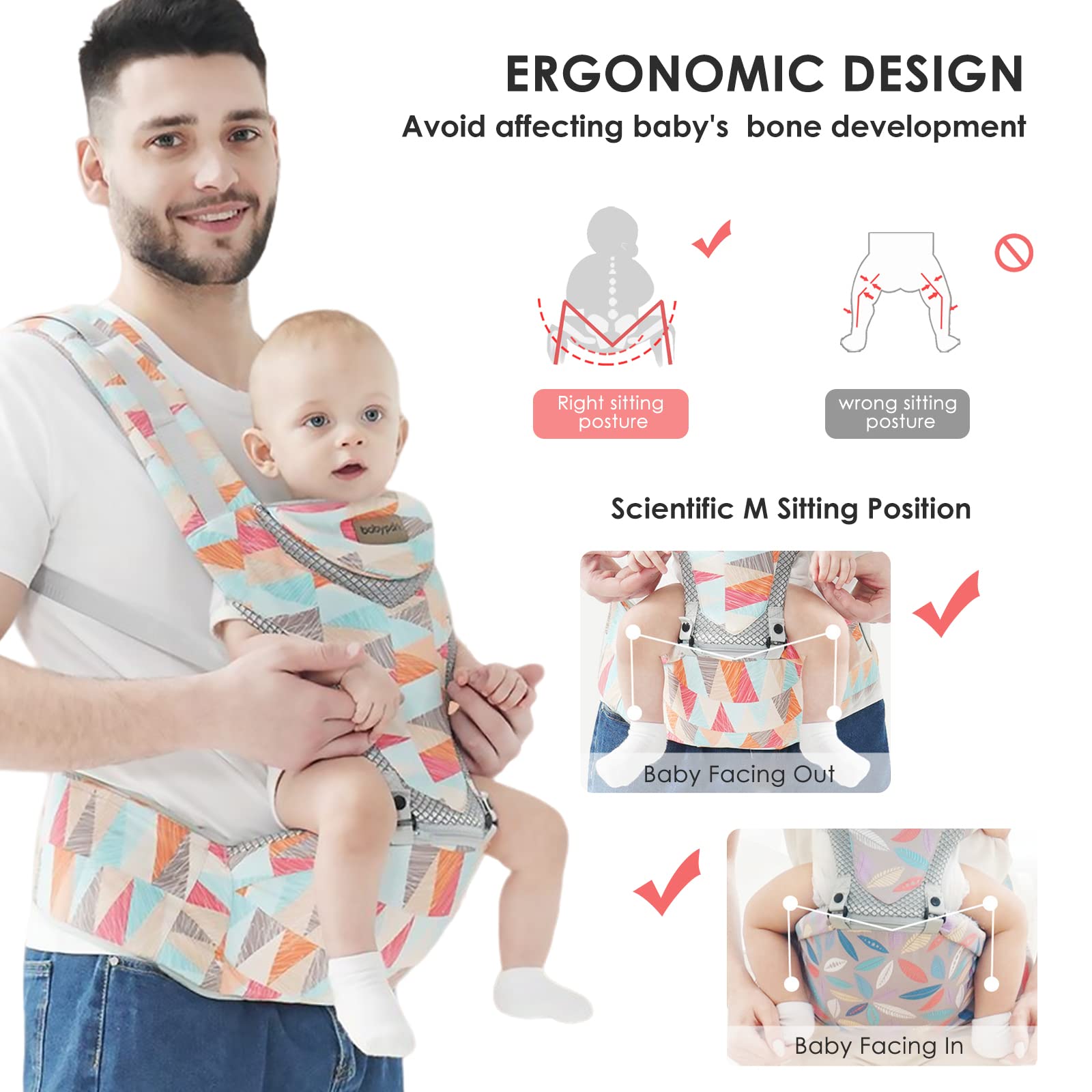 Canguro Para Bebe Mochila Portabebés Ergonómica SONARIN Para