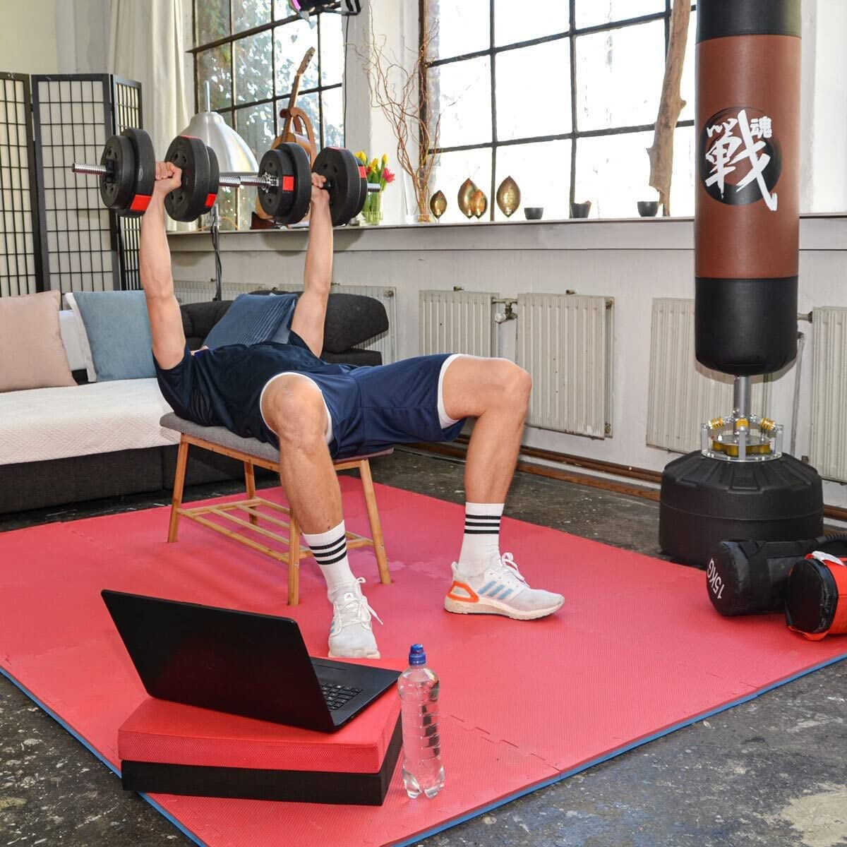 eyepower Tappetino professionale per arti marziali, spessore 2 cm, adatto per la casa, 63 x 63 cm, per la casa, la palestra, il puzzle, lo sport, set di tappetini protettivi per il fitness Homegym