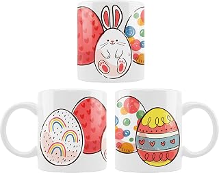 mug EASTER BUNNY AND EGGS - ceramic Super Mug - Novelty Office Birthday Christmas Coffee Gift Tea Cup Present Funny Mug