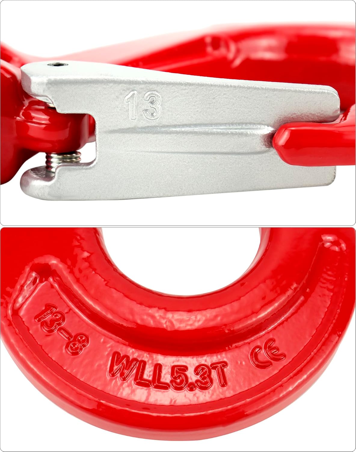 QWORK Clevis Slip Hook with Latch, 1 Pack, 1/2", 11600 lbs Load Limit, Grade 80 Drop Forged Alloy Steel - Image 8