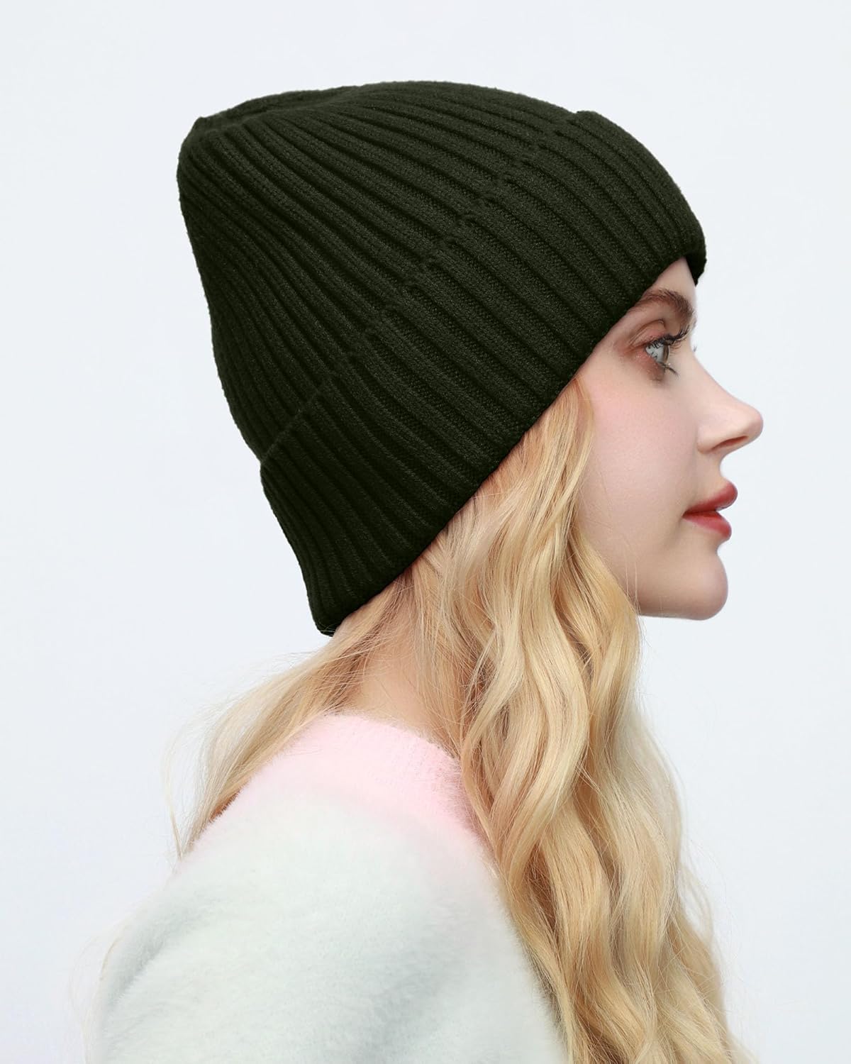 ROYBENS Warm Beanie for Men Women, Thick Fleece Lined Knit Winter Hats Wool Cuffed Fisherman Beanies Cold Weather Skull Cap - Image 6