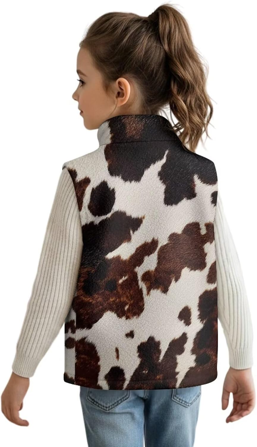 Boys Girls Fleece Vest Jacket Ligntweight Warm and Cozy Vest Full Zipper for Fall, Spring, Winter