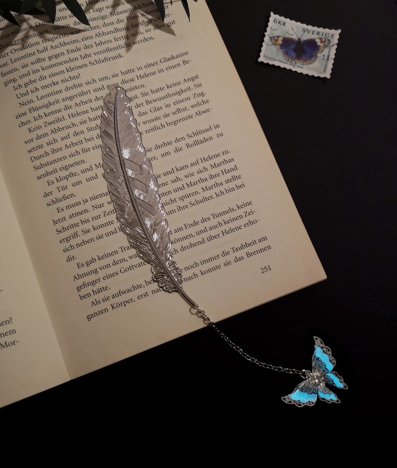 Marque-pages Plume Fluorescence - 2 Pièces Avec Boîte Cadeau - Idéal Fête Des Mères, Noël, Anniversaire