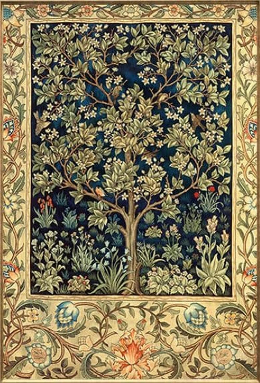 Printed Cross Stitch Kit 11CT Embroidery Starter Kit Tree of Life DIY Beginner Adult Embroidery Kit Pattern Printing 11CT Embroidery Kit Perfect Decoration 40x50cm
