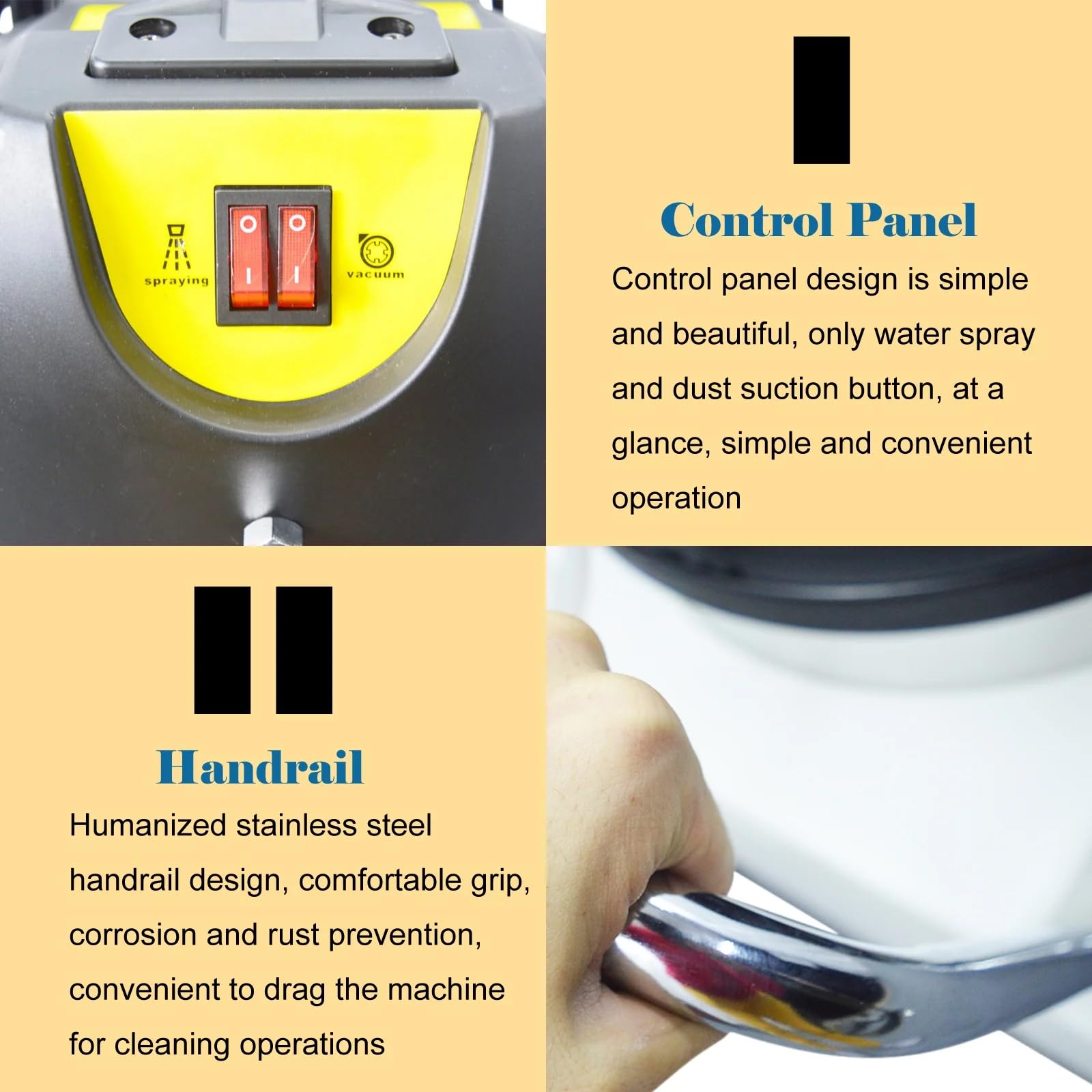 Vaporizador Profesional 3 En 1 para Alfombras, Limpiador Profundo Comercial para Hoteles Y Oficinas, Extractor De Pulverización En Seco Y Húmedo - 40 L,60L