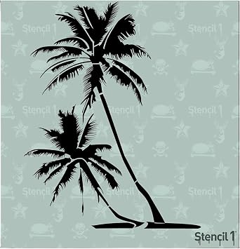 Stencil1 Palm Trees Stencil 5.75" x 6" Tropical Beach Painting Decor