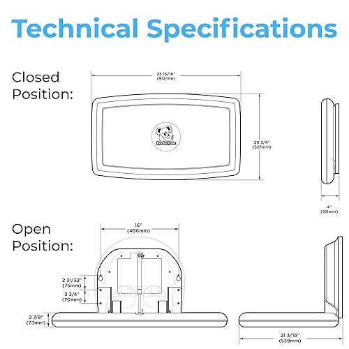 Miniatura 7 de Koala Kare Cambiador de bebé horizontal montado en superficie, modelo KB300-00 (beige)