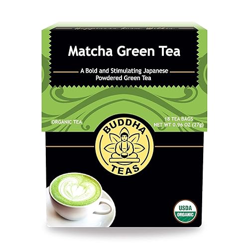 Buddha Teas Té verde matcha orgánico OU Kosher USDA orgánico CCOF orgánico 18 bolsas de té sin blanqueador